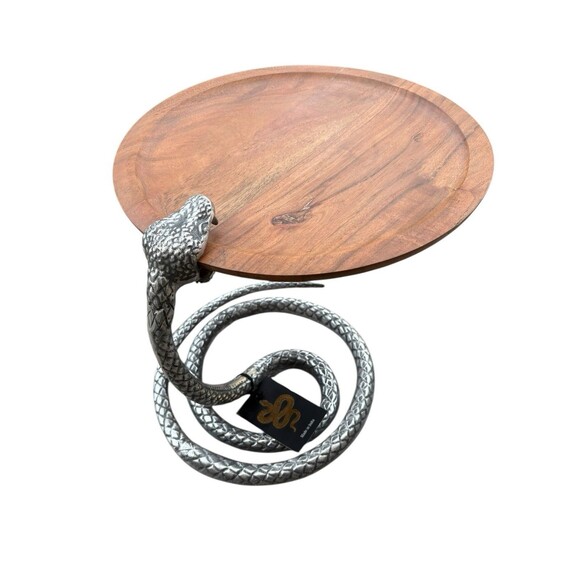Coiled Serpent Serving Tray — Wood Platter & Sculptural Snake Base-Whimsical/New - Picture 10 of 16